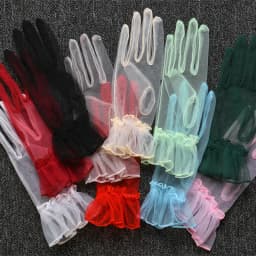 Sexy Thin Transparent Solid Short Fingerless Gloves Soft Breathable Net Yarn Mesh Women Performance Party Etiquette Elasticity