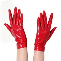 Women Shiny Patent Leather Short Gloves Long Pointed Fingers Nightclub Rave Party Stage Sexy Punk Hip-hop Cool Cosplay