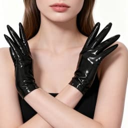 Women Shiny Patent Leather Short Gloves Long Pointed Fingers Nightclub Rave Party Stage Sexy Punk Hip-hop Cool Cosplay