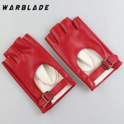 Women Halloween PU Leather Waterproof Fingerless Gloves Female Half Finger Driving Cycling New Fashion Punk Gloves Dance Gloves