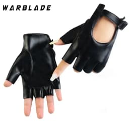 Women Halloween PU Leather Waterproof Fingerless Gloves Female Half Finger Driving Cycling New Fashion Punk Gloves Dance Gloves