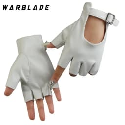 Women Halloween PU Leather Waterproof Fingerless Gloves Female Half Finger Driving Cycling New Fashion Punk Gloves Dance Gloves