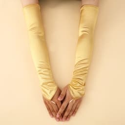 Vintage 1920s Fingerless Satin Party Gloves Bride Dress Dinner Costume Accessories Stretch Opera Black Women Long Gloves