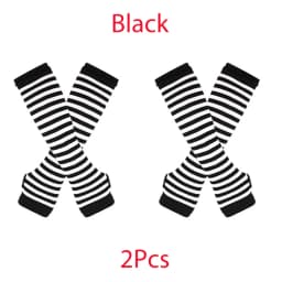 Y2K Punk Long Sleeves Gloves for Man Women Fingerless Stripe Hip-Hop Mittens Knitted Elbow Elastic Outdoor Warmer Arm Finger
