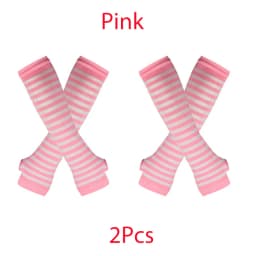 Y2K Punk Long Sleeves Gloves for Man Women Fingerless Stripe Hip-Hop Mittens Knitted Elbow Elastic Outdoor Warmer Arm Finger