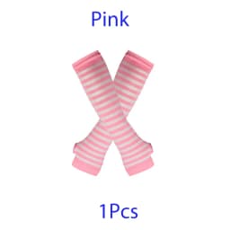 Y2K Punk Long Sleeves Gloves for Man Women Fingerless Stripe Hip-Hop Mittens Knitted Elbow Elastic Outdoor Warmer Arm Finger