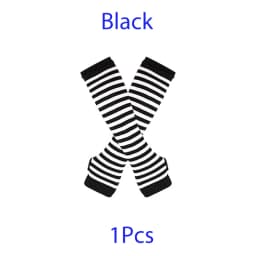Y2K Punk Long Sleeves Gloves for Man Women Fingerless Stripe Hip-Hop Mittens Knitted Elbow Elastic Outdoor Warmer Arm Finger