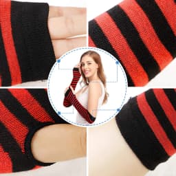 Y2K Punk Long Sleeves Gloves for Man Women Fingerless Stripe Hip-Hop Mittens Knitted Elbow Elastic Outdoor Warmer Arm Finger