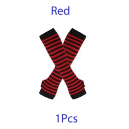 Y2K Punk Long Sleeves Gloves for Man Women Fingerless Stripe Hip-Hop Mittens Knitted Elbow Elastic Outdoor Warmer Arm Finger