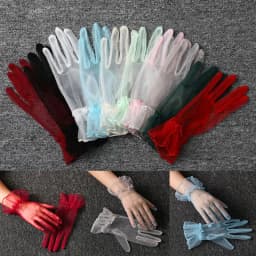 Sexy Transparentes 10 Colors Mesh Tulle Gloves Spring Summer Party Dancing Dress Wedding Thin Gloves Lolita Style Accessories
