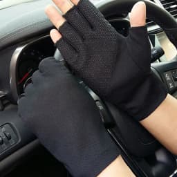 Men Summer Sports Fitness Non-slip Cycling Sunscreen Short Sun Mittens Thin Cotton Breathable Touch Screen Driving Gloves L20