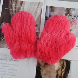 Hot Sale Natural Real Rex Rabbit Fur Gloves Good Elastic Women Winter Knitted Real Rabbit Fur Mittens Outdoor Genuine Fur Gloves