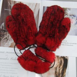 Hot Sale Natural Real Rex Rabbit Fur Gloves Good Elastic Women Winter Knitted Real Rabbit Fur Mittens Outdoor Genuine Fur Gloves