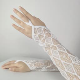 Sexy Summer Female Hook Finger Sunscreen Long Lace Sleeve Mitten Women Driving Diamond Mesh Sun Anti-UV Black Silk Sex Glove