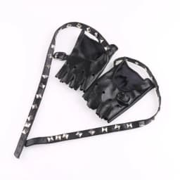 Leather Punk Glove Rivet Fingerless Mittens Motor Driving Ride Gloves Motorcycle Accessories Disco Dancing Rock and Roll Black