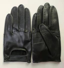 Men's Fashion Genuine Leather Breathable Hole Summer Sports Riding Moto Non-slip Gloves Sheepskin Touch Screen Driving Glove A63