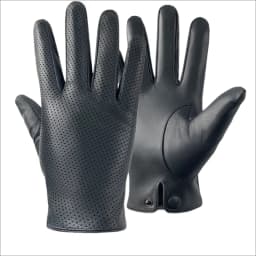 2023 Men's Genuine Leather Gloves Sheepskin Fashion Driving Riding Gloves Hollow Breathable Thin Mitten For Male