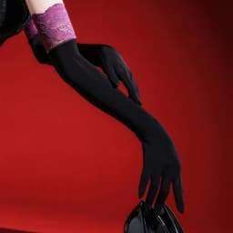 55CM Women's Long Smooth Sexy Stockings Gloves Seductive Lace Cuff Decor Elegant Evening Party Cosplay Clubwear High Stretch