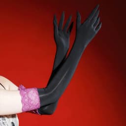 55CM Women's Long Smooth Sexy Stockings Gloves Seductive Lace Cuff Decor Elegant Evening Party Cosplay Clubwear High Stretch