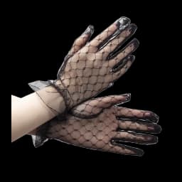 1 Pair Women Sexy Lace Fashion Black Gloves Transparentes Mesh Tulle Bridal Female Party Wedding Dress Driving Short Gloves