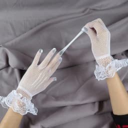 1Pair Lace Mittens Full Finger Girls Lace Fashion Gloves Women Black White Summer Uv-proof Driving Gloves Mesh Fishnet Gloves