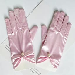 23cm Women Solid Smooth Imitation Satin Pendant Short Gloves Cosplay Stage Performance Party Concert Wedding Bride