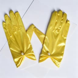 23cm Women Solid Smooth Imitation Satin Pendant Short Gloves Cosplay Stage Performance Party Concert Wedding Bride