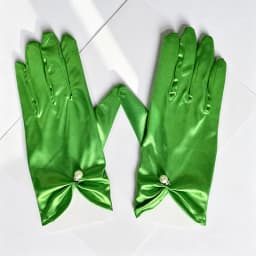23cm Women Solid Smooth Imitation Satin Pendant Short Gloves Cosplay Stage Performance Party Concert Wedding Bride
