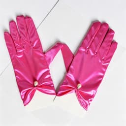 23cm Women Solid Smooth Imitation Satin Pendant Short Gloves Cosplay Stage Performance Party Concert Wedding Bride