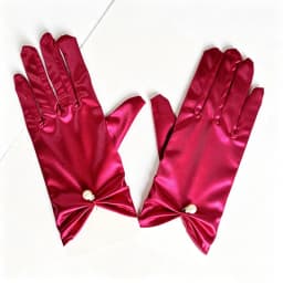 23cm Women Solid Smooth Imitation Satin Pendant Short Gloves Cosplay Stage Performance Party Concert Wedding Bride