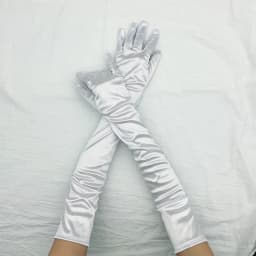 Women 55CM Long Ceremonial Gloves Stretch Satin Retro Party Prom Cosplay Ladies Bridal Wedding Dress Fashion Accessories T139