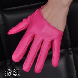 1 Pair Fashion Women Tight Full Finger Gloves Imitation PU Leather Sexy Half Palm Gloves Party Performance Black Short Mittens