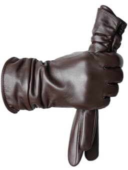 Winter Sheepskin Women's Gloves Warm Plus Velvet Short Thin Touch Screen Driving Female Color Leather Gloves New High End-2801T