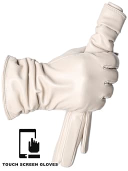 Winter Sheepskin Women's Gloves Warm Plus Velvet Short Thin Touch Screen Driving Female Color Leather Gloves New High End-2801T