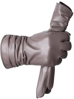 Winter Sheepskin Women's Gloves Warm Plus Velvet Short Thin Touch Screen Driving Female Color Leather Gloves New High End-2801T