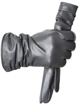 Winter Sheepskin Women's Gloves Warm Plus Velvet Short Thin Touch Screen Driving Female Color Leather Gloves New High End-2801T