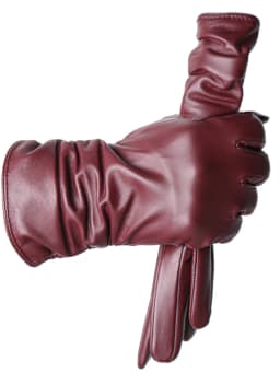 Winter Sheepskin Women's Gloves Warm Plus Velvet Short Thin Touch Screen Driving Female Color Leather Gloves New High End-2801T