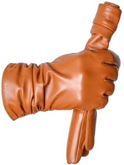 Winter Sheepskin Women's Gloves Warm Plus Velvet Short Thin Touch Screen Driving Female Color Leather Gloves New High End-2801T