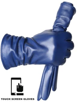 Winter Sheepskin Women's Gloves Warm Plus Velvet Short Thin Touch Screen Driving Female Color Leather Gloves New High End-2801T