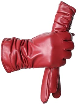 Winter Sheepskin Women's Gloves Warm Plus Velvet Short Thin Touch Screen Driving Female Color Leather Gloves New High End-2801T