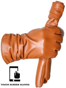 Winter Sheepskin Women's Gloves Warm Plus Velvet Short Thin Touch Screen Driving Female Color Leather Gloves New High End-2801T