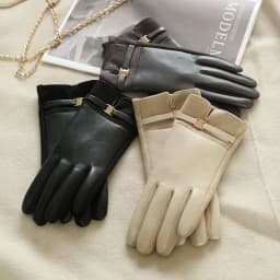 Women Winter Thick Suede Leather Gloves Fashion Elegant Retro Cycling Drive Keep Warm Touch Screen Windproof Soft Comfortable