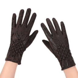 Women's Winter Velvet Keep Warm Gloves Fashion Snake Skin Pattern Touchable Screen Fingered Elasticity Windproof Cycling Gloves