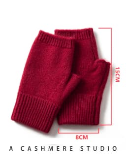 Winter Women 100% Cashmere Mitts 15cm Knitted Fingerless Gloves Y2k Thermal Gloves Semi Finger Lengthen Mittens Arm Warmers