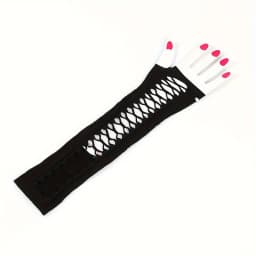 Women Fingerless Gloves Fishnet Hollow Cross Mesh Elastic Arm Warmers Punk Gothic Party Cosplay bar Sexy Lace Gloves Fingerless