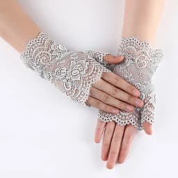 Summer Women Rose Flower Lace UV Sunscreen Sun Fingerless Cover Up Tattoo Driving Mitten Touch Screen Cycling Non Slip Glove O46