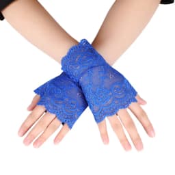 Summer Women Rose Flower Lace UV Sunscreen Sun Fingerless Cover Up Tattoo Driving Mitten Touch Screen Cycling Non Slip Glove O46
