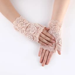 Summer Women Rose Flower Lace UV Sunscreen Sun Fingerless Cover Up Tattoo Driving Mitten Touch Screen Cycling Non Slip Glove O46