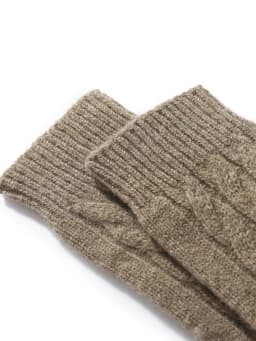 Pure Wool Knit Mittens Autumn Winter Fingerless Gloves Cable Seamless Comfy Warm 100 Wool Thumb Hole Mitts Unisex