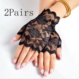 Summer Women Fingerless Gloves Sexy Female Lace Sailor Dance Mittens For Bride Half Finger Fishnet Dress Mesh Short Gloves